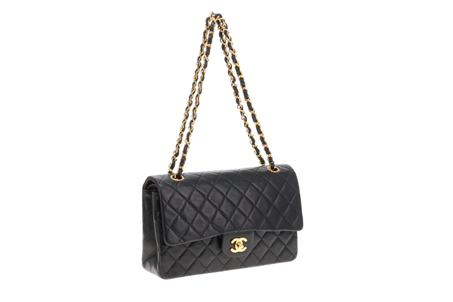 Chanel Classic Lambskin Double Flap Medium Black 1996/97