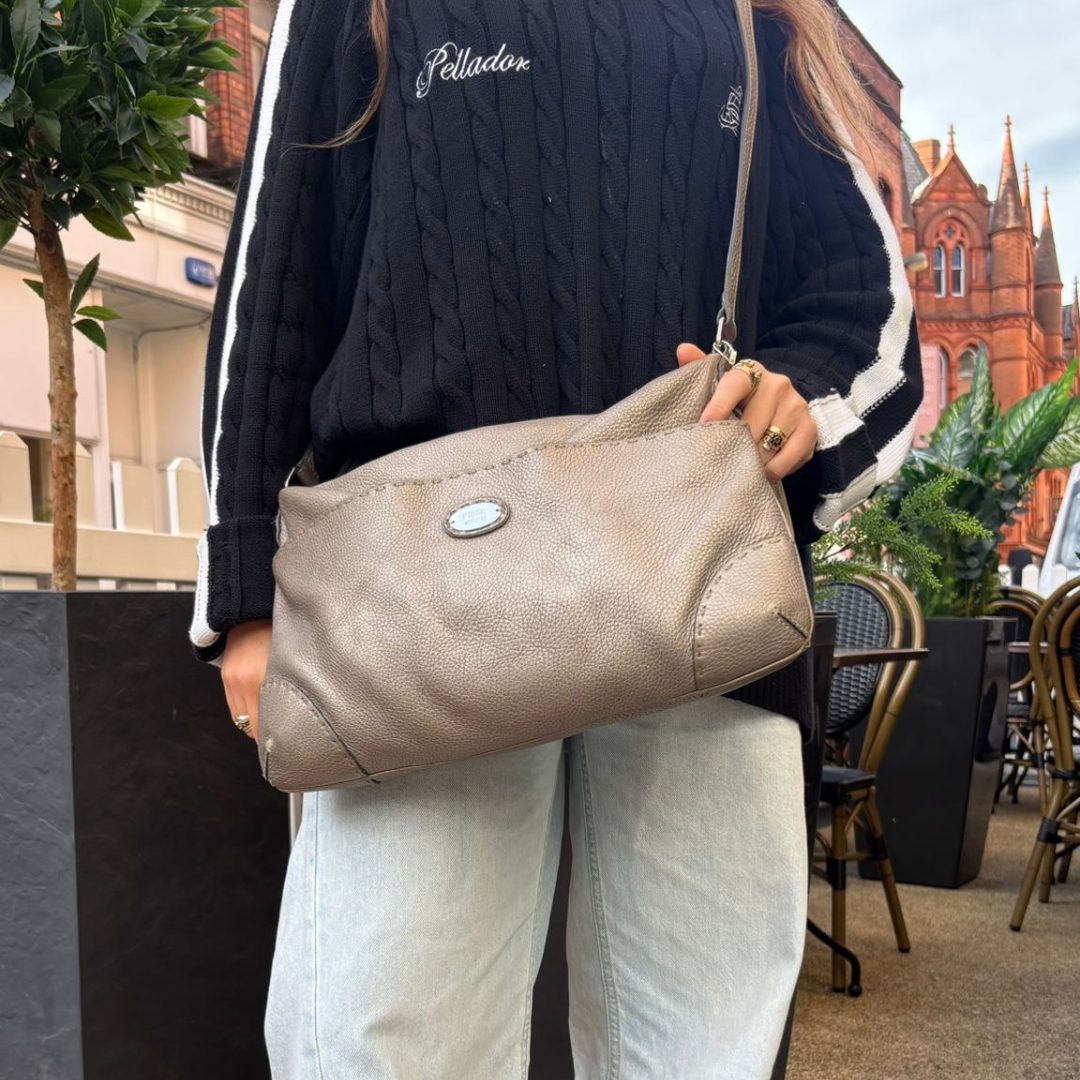 Fendi Pale Gold Selleria Line East West Messenger Bag