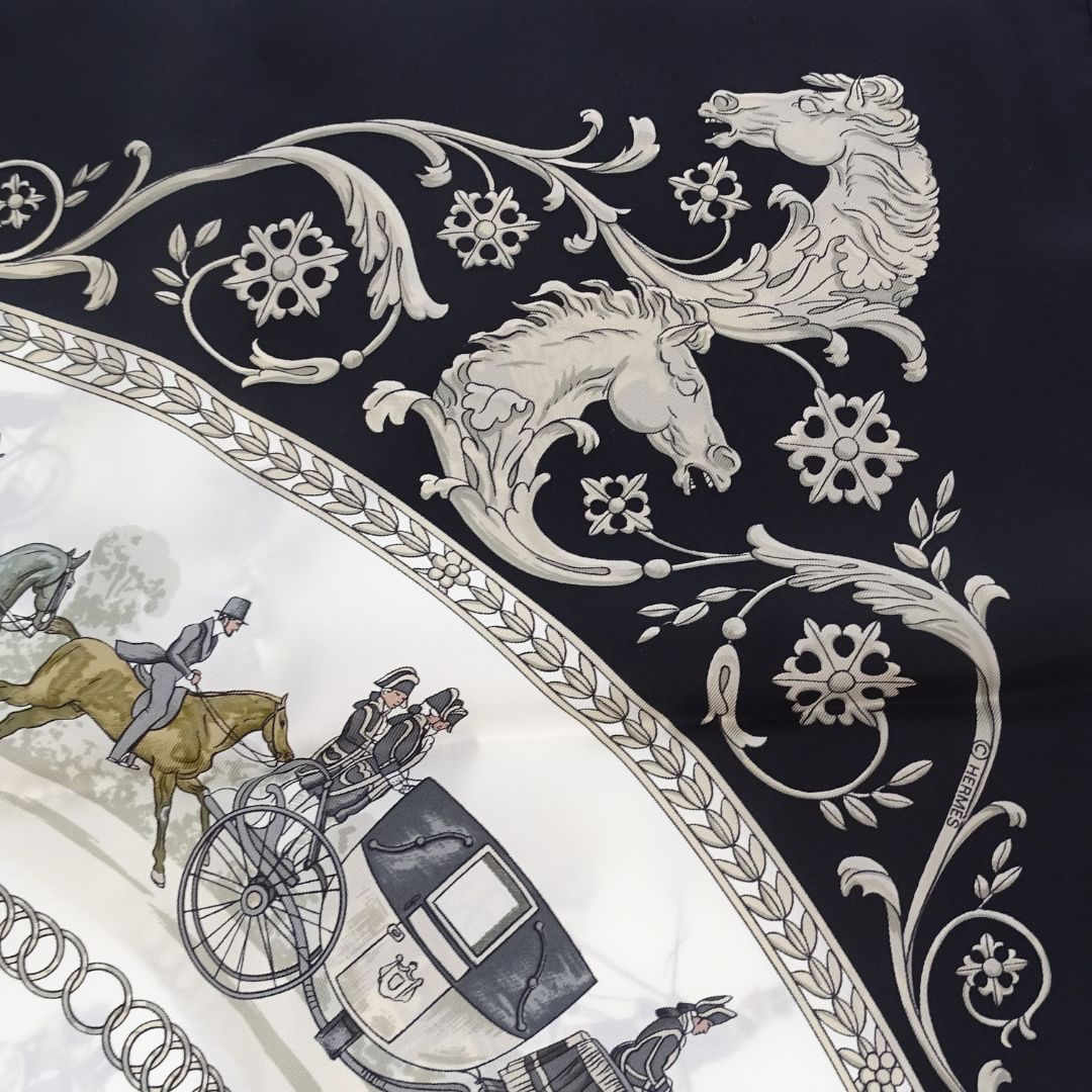 Hermes La Promenade De Longchamps 90cm Silk Scarf By Ledoux