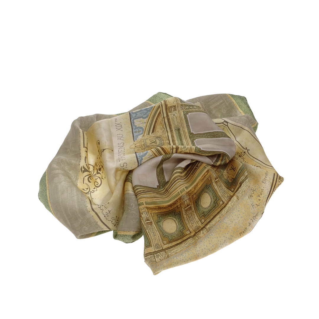 Louis Vuitton 50cm Silk Square With Travel Trunk Motif