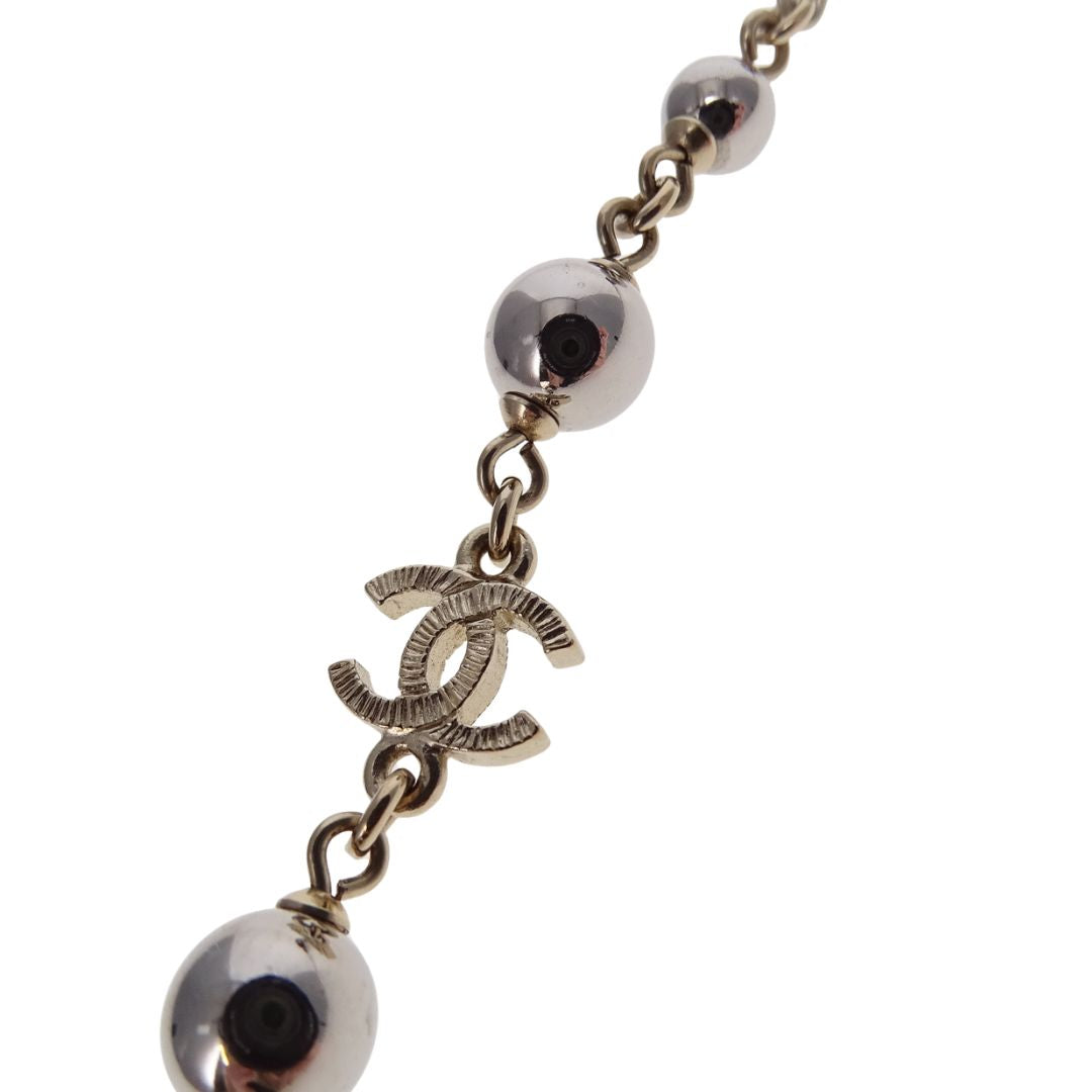 Chanel A16 Gripoix Goldtone Metal Bead And Jewel