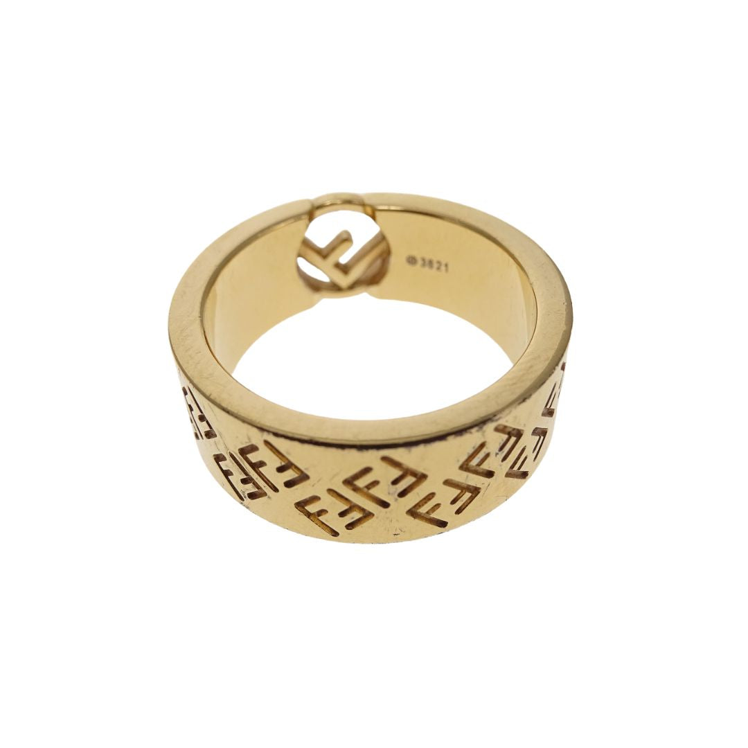 Fendi FF Logo Ring Gold Tone (L) size 57