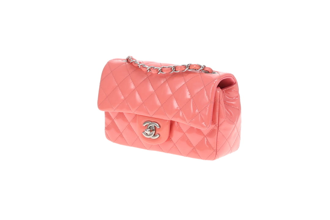 Chanel Classic Mini Rectangle Flap Pink Patent SHW 2015/16