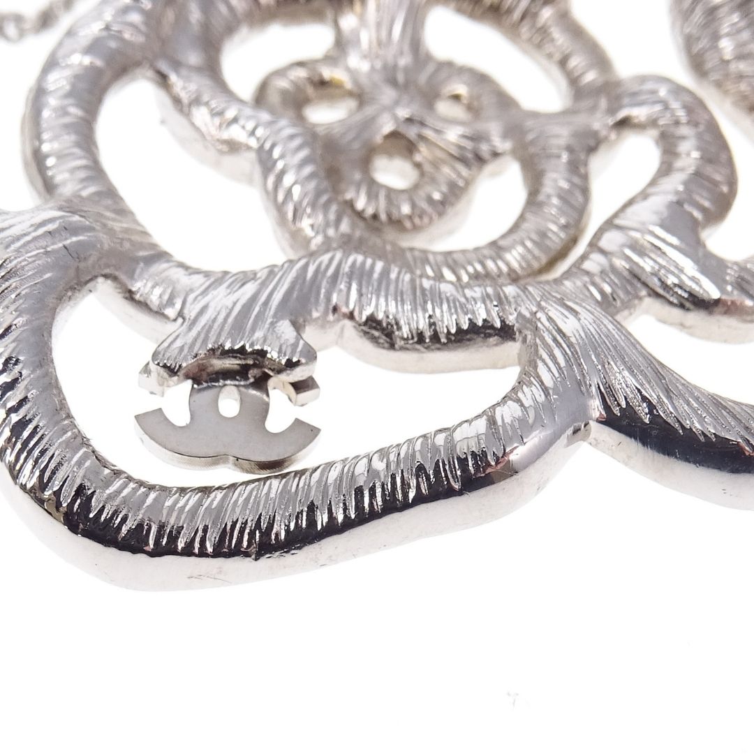 Chanel Camelia Strass Detail Large Pendant On Short Chain Necklace 2007P