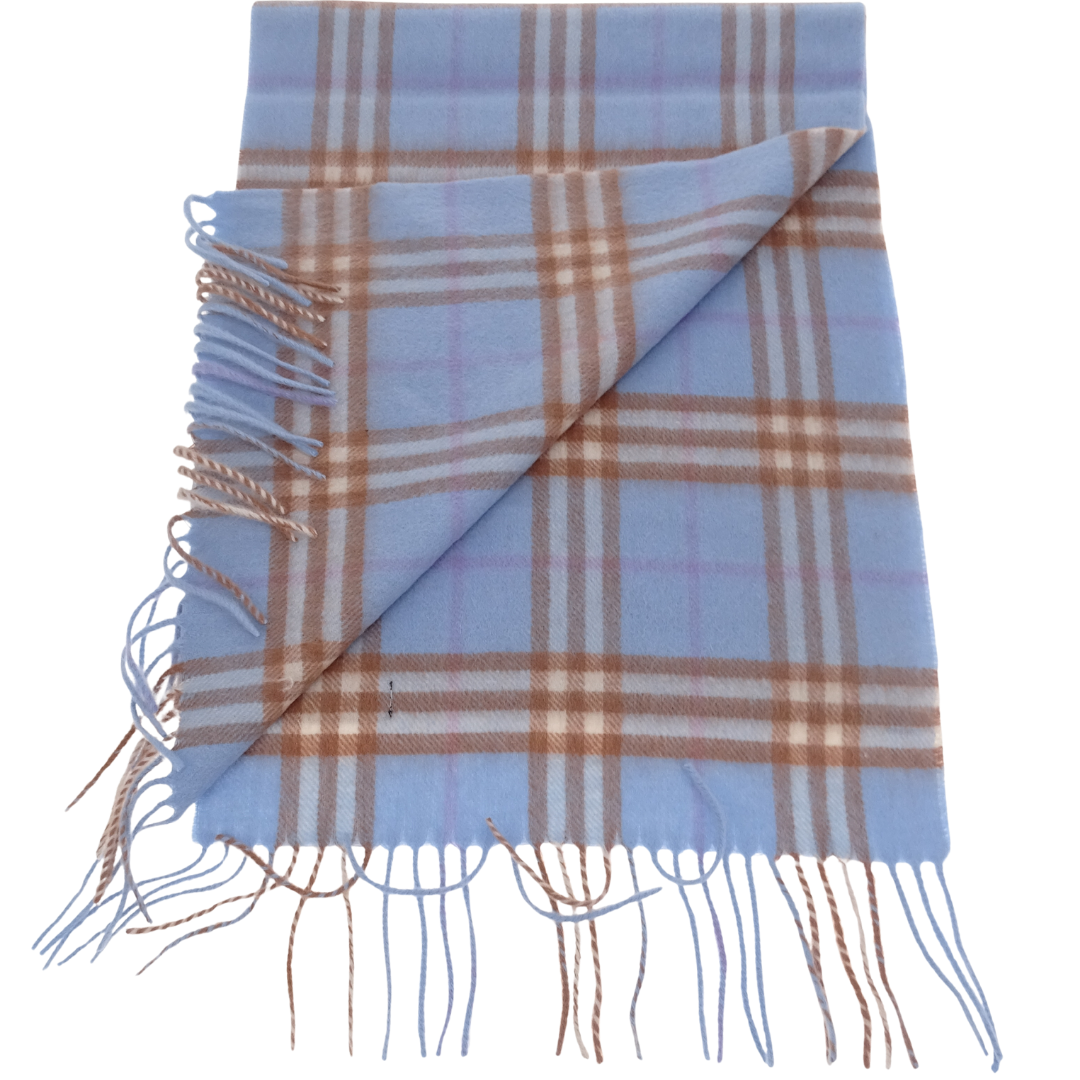 Burberry Scarf Baby Blue 100% Cashmere