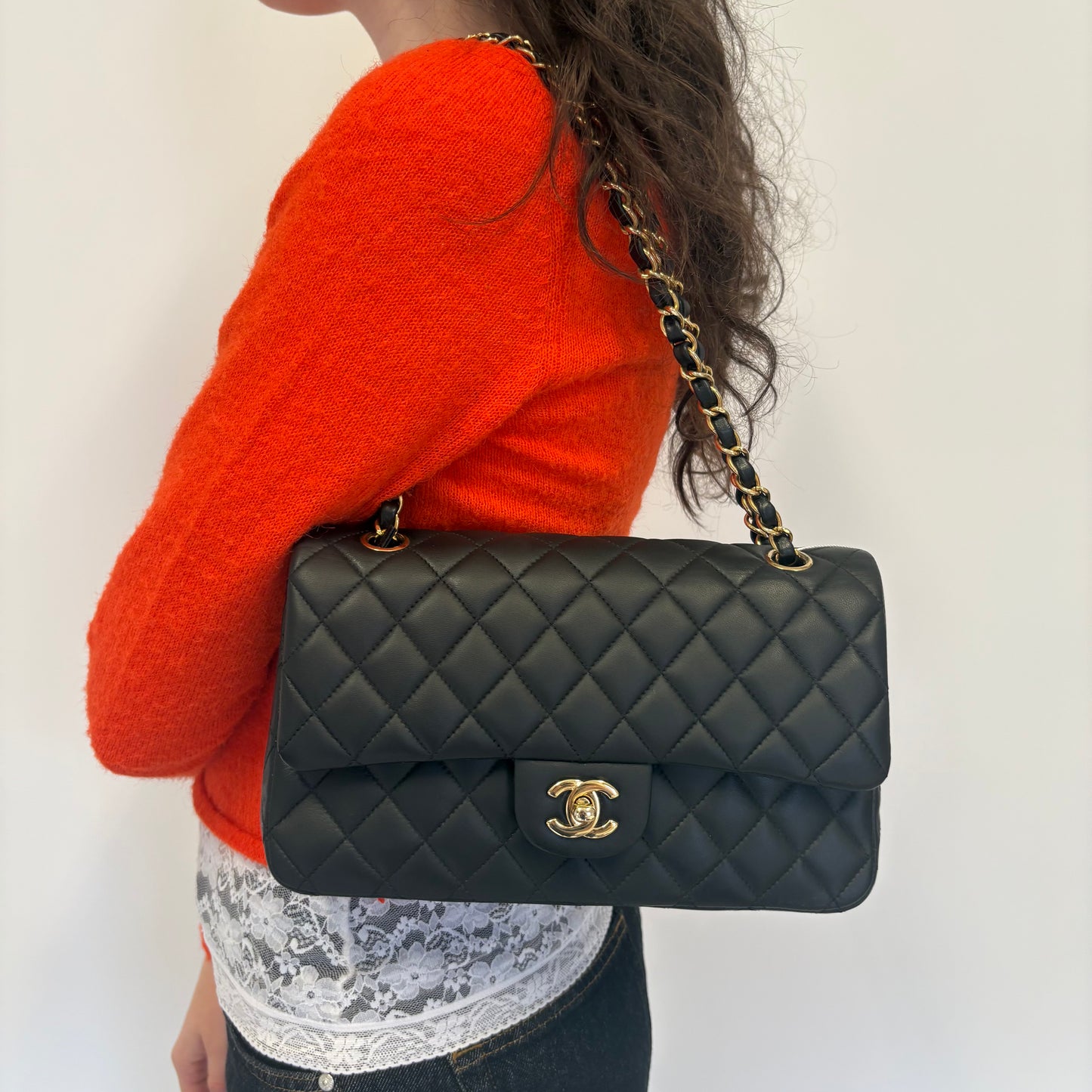 Chanel Medium Classic Lambskin Double Flap Black with GHW 2010/11