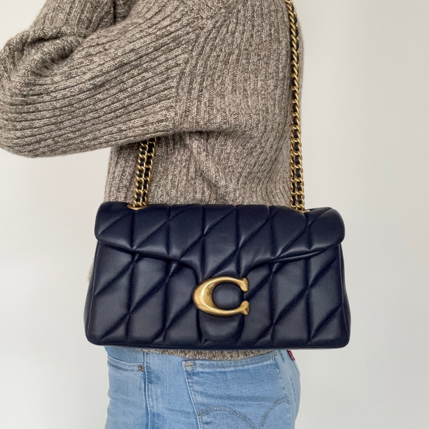 Coach Tabby Quilted 26 Navy Nappa Leather GHW