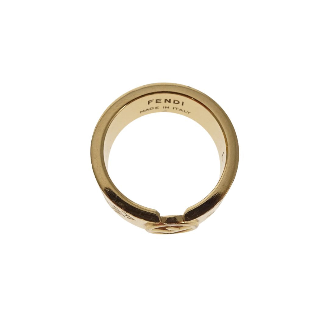 Fendi FF Logo Ring Gold Tone (L) size 57