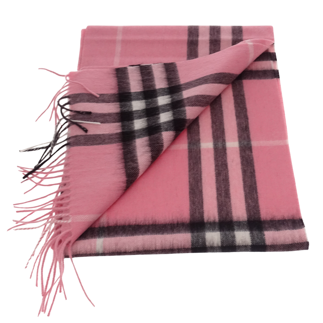 Burberry Scarf Pink and Black 100% Cashmere