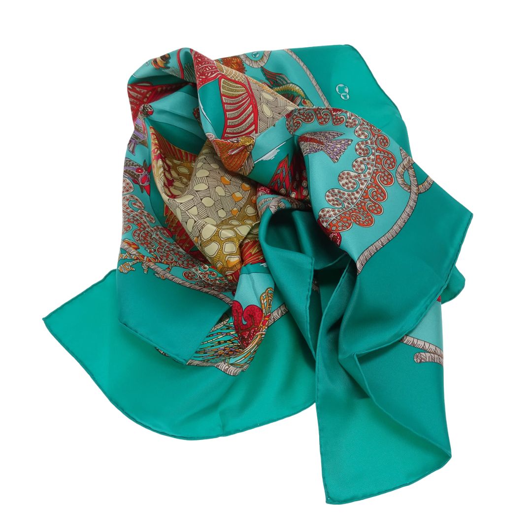 Hermes Scarf 90 Grands Fonds 100% Silk