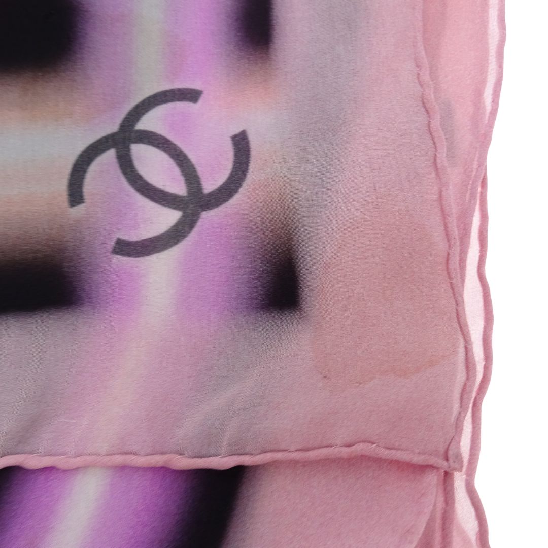 Chanel Neon Rayures Light Silk Scarf