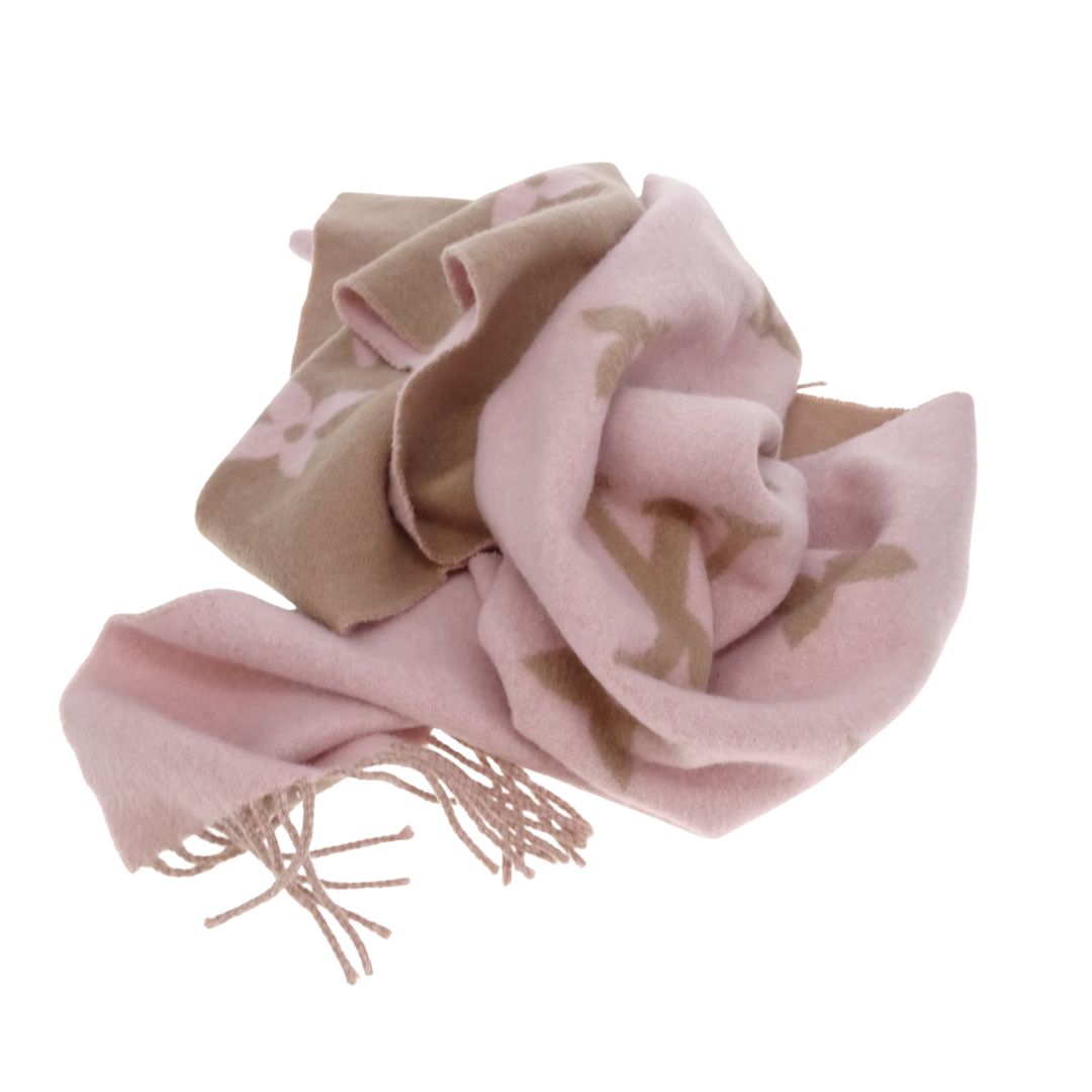 Écharpe Louis Vuitton Reykjavik Beige Rose 100% Cachemire