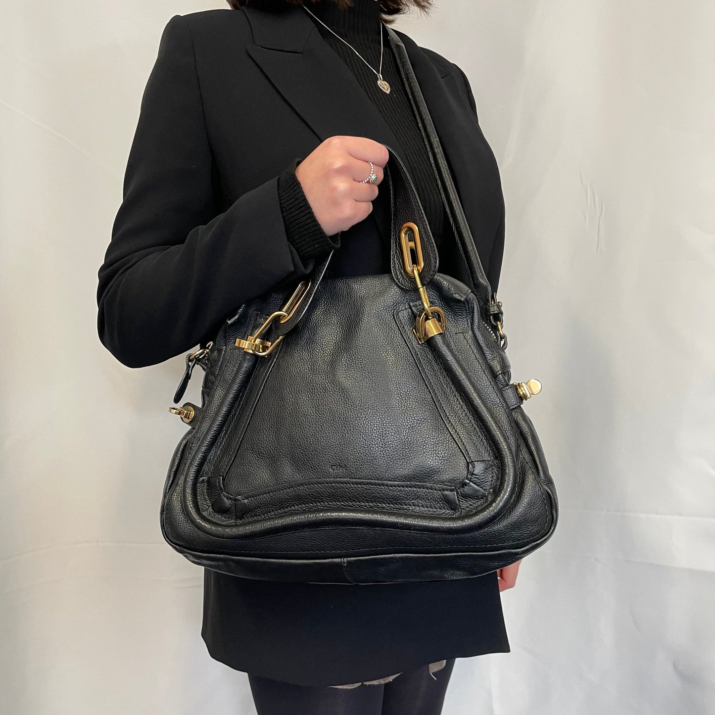 Chloe Paraty Black Medium Grained Leather