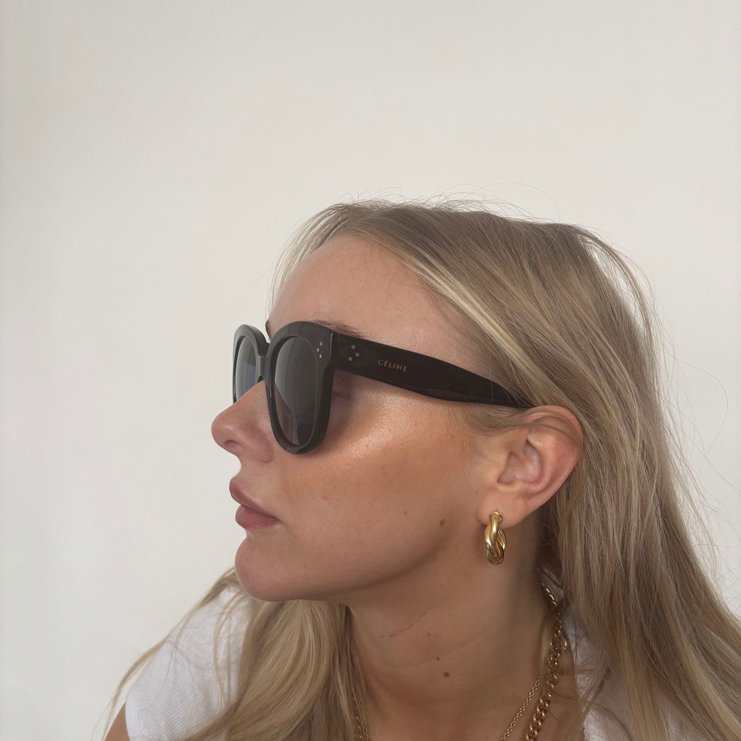 Celine D Frame Black Acetate Sunglasses CL40002U