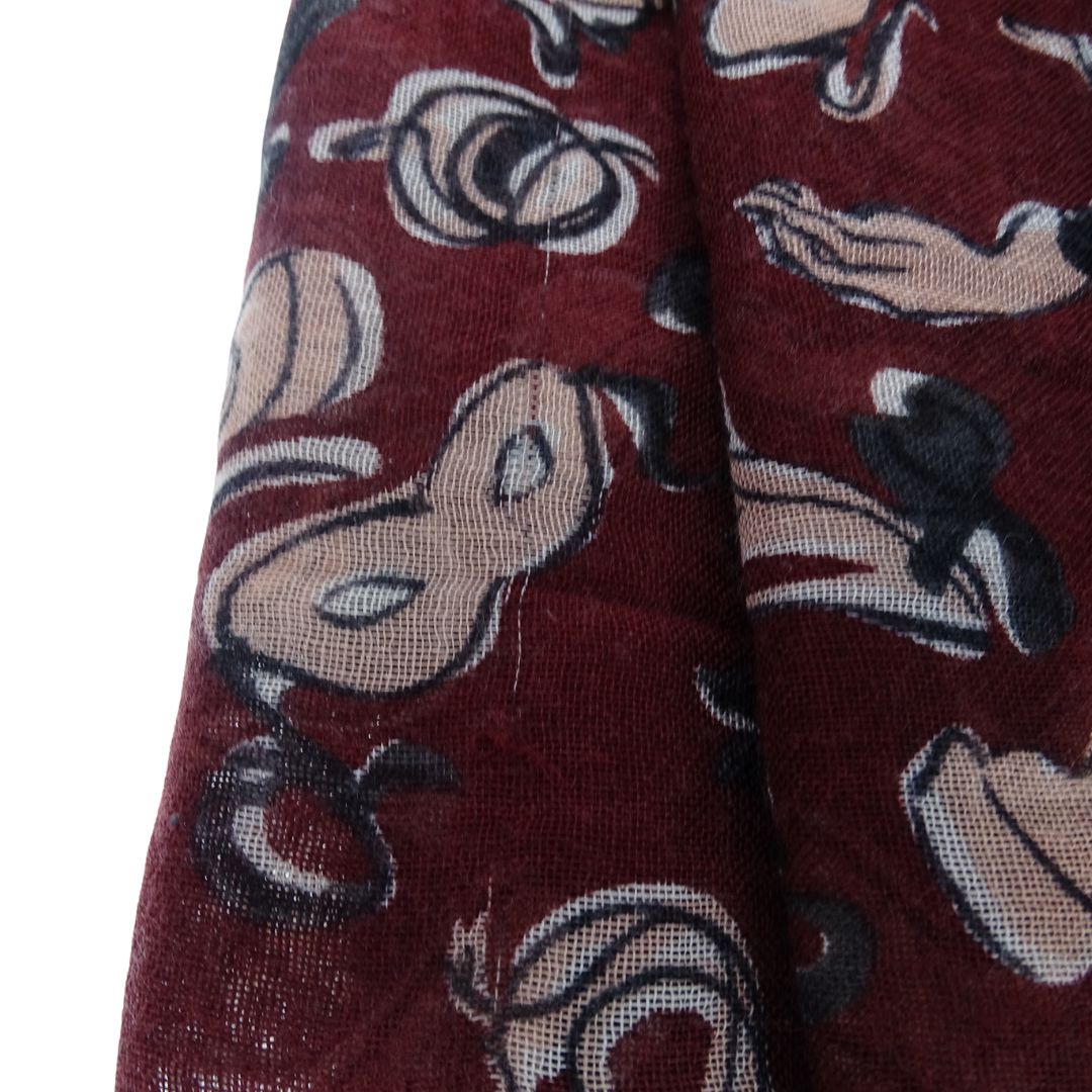 Louis Vuitton Maroon cashmere and Silk Masquerade Stole