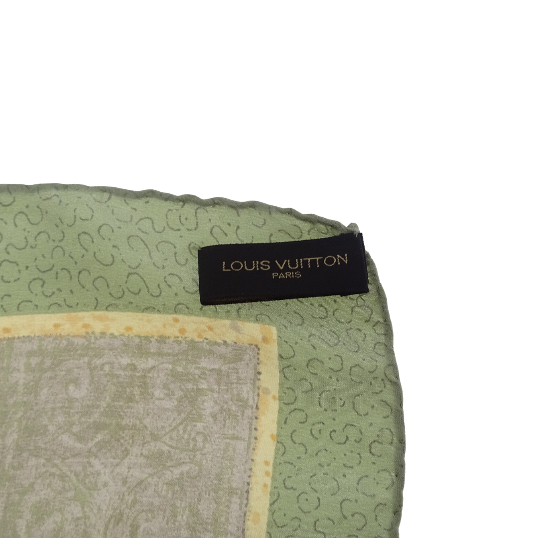 Louis Vuitton 50cm Silk Square With Travel Trunk Motif