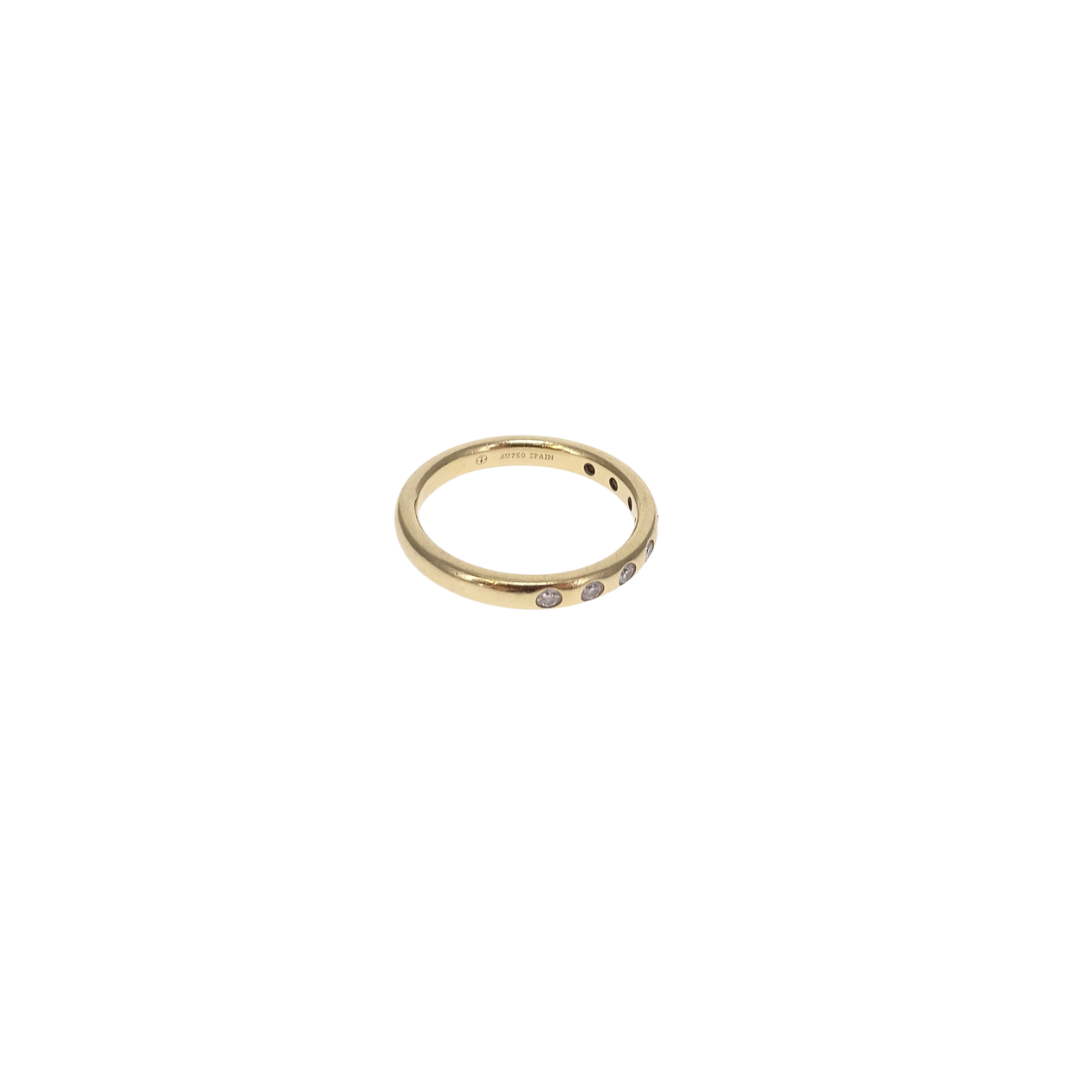 Tiffany & Co 18K Gold Elsa Peretti 8 Diamond Stacking Band Ring (0.16 total carat weight)