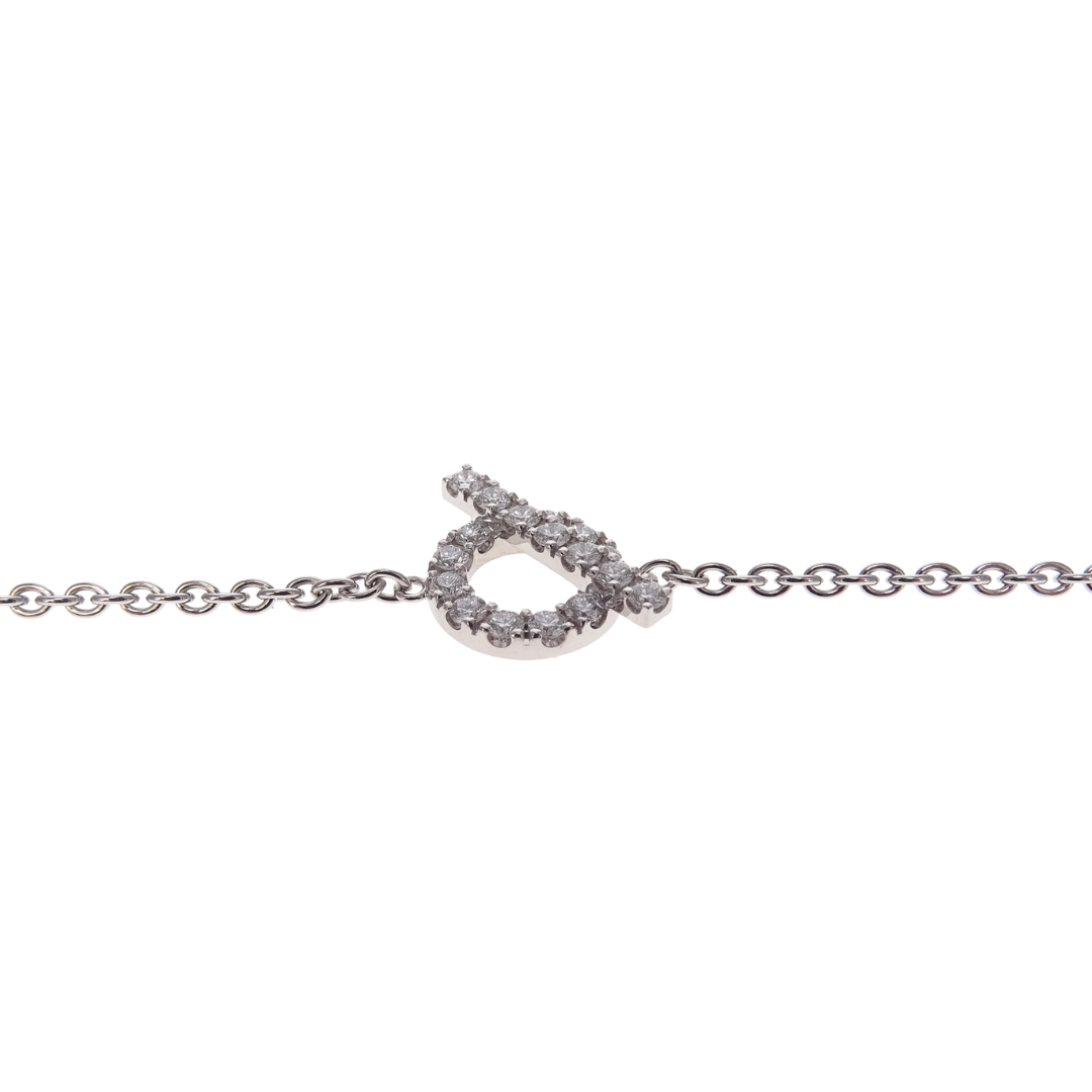 Hermes 18 Carat White Gold and 18 Diamond Finesse Bracelet (Size ST)