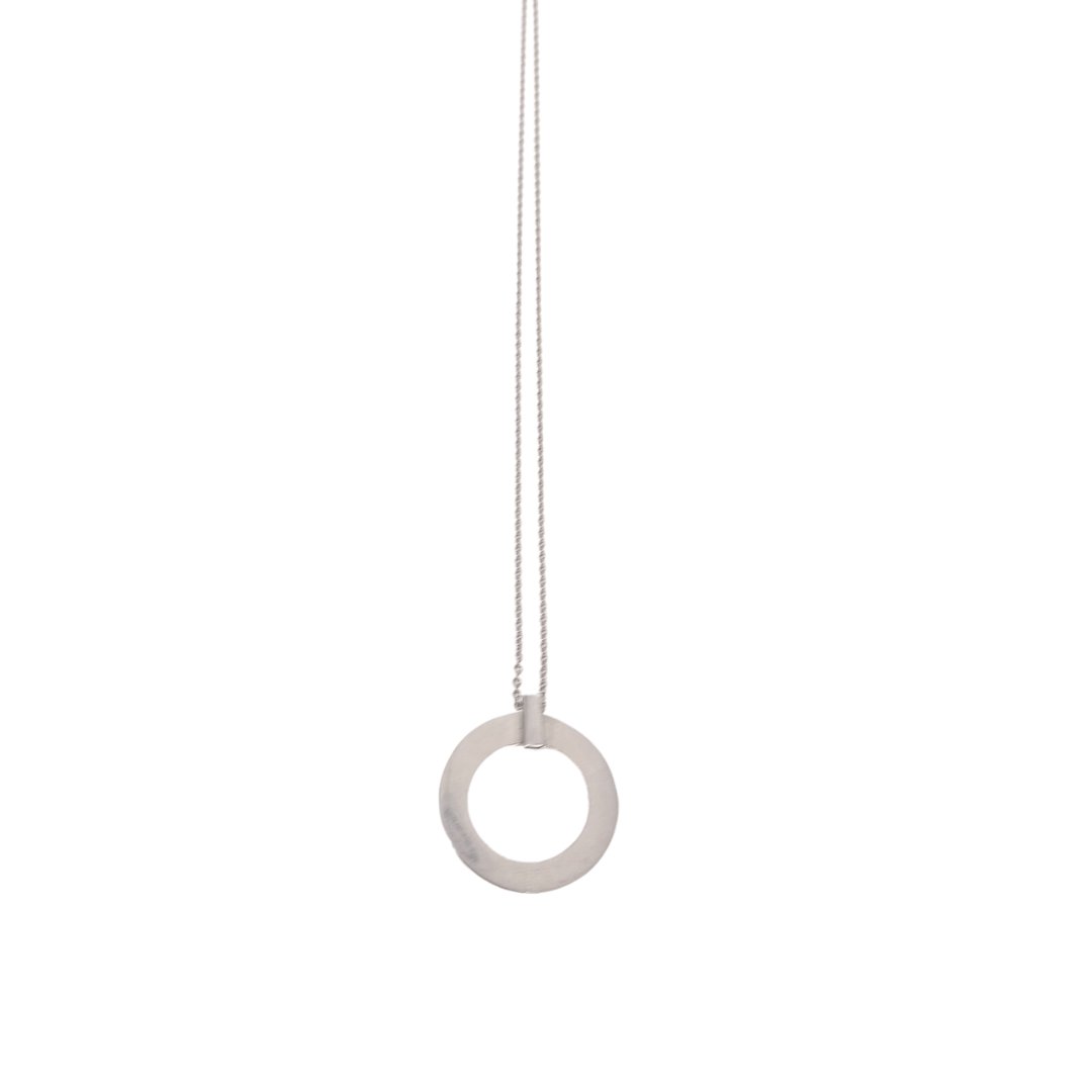 Tiffany & Co Sterling Silver 1837 Open Circle Pendant on Chain