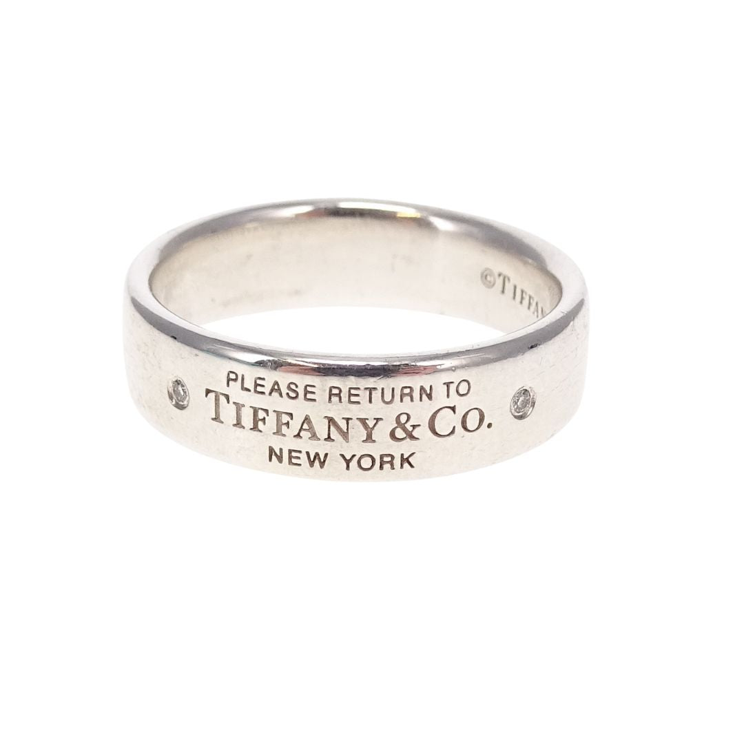 Tiffany & Co RTT Narrow Ring Sterling Silver and Diamonds (size 58)