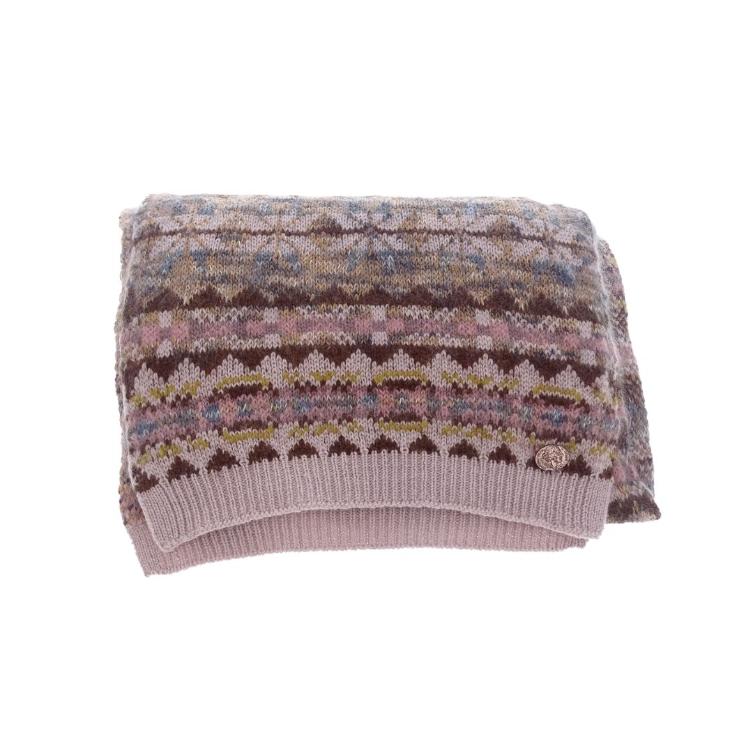 Chanel Pink/Brown/Multi Silk/Cashmere/Mohair Mix Long Scarf