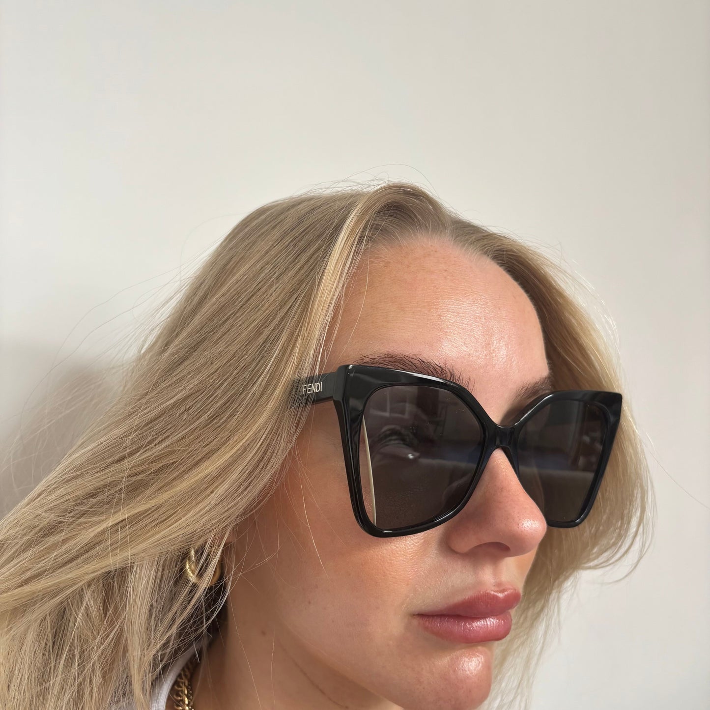 Fendi Cat Eye Modern Black Runway Sunglasses