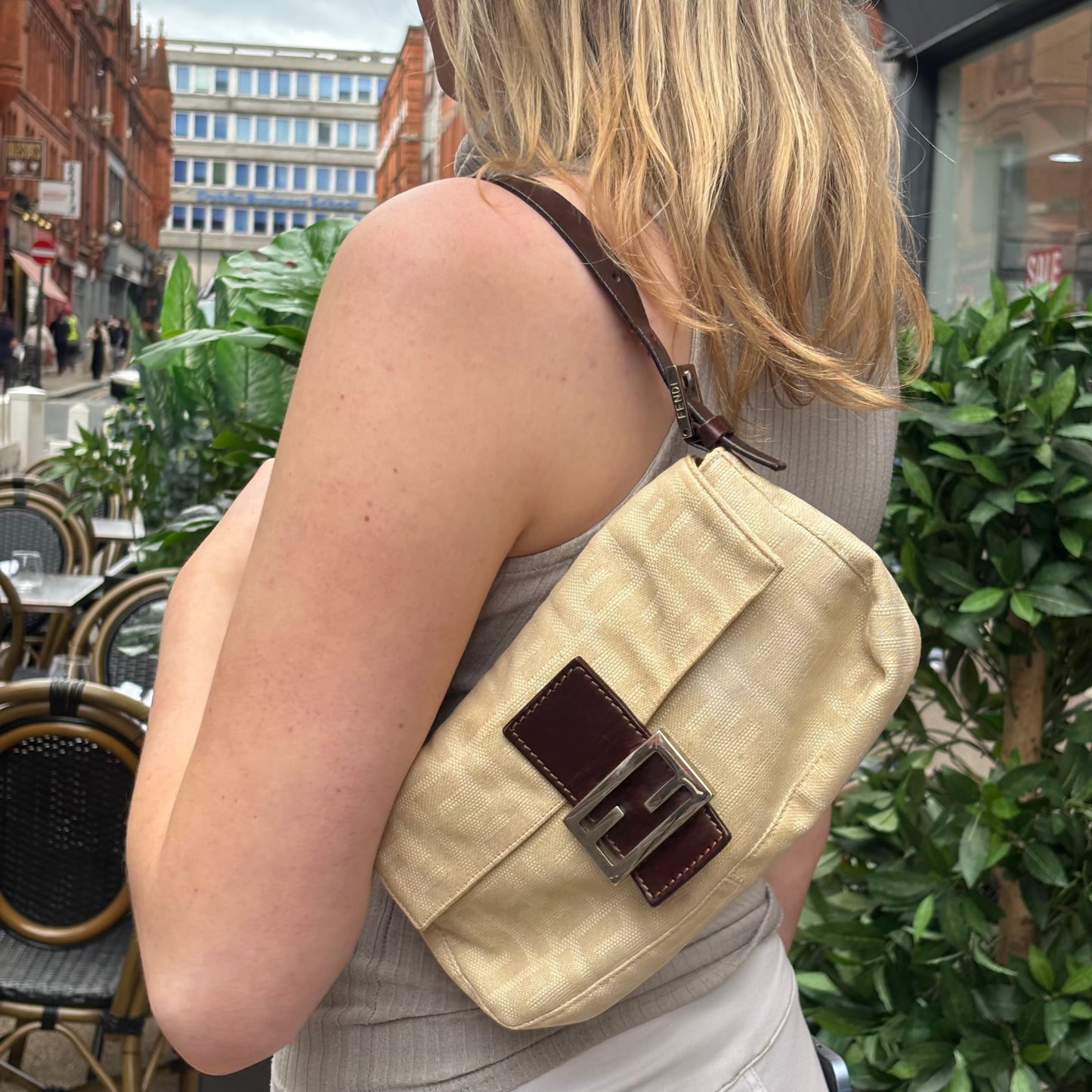 Fendi Zucca Mamma Canvas Baguette
