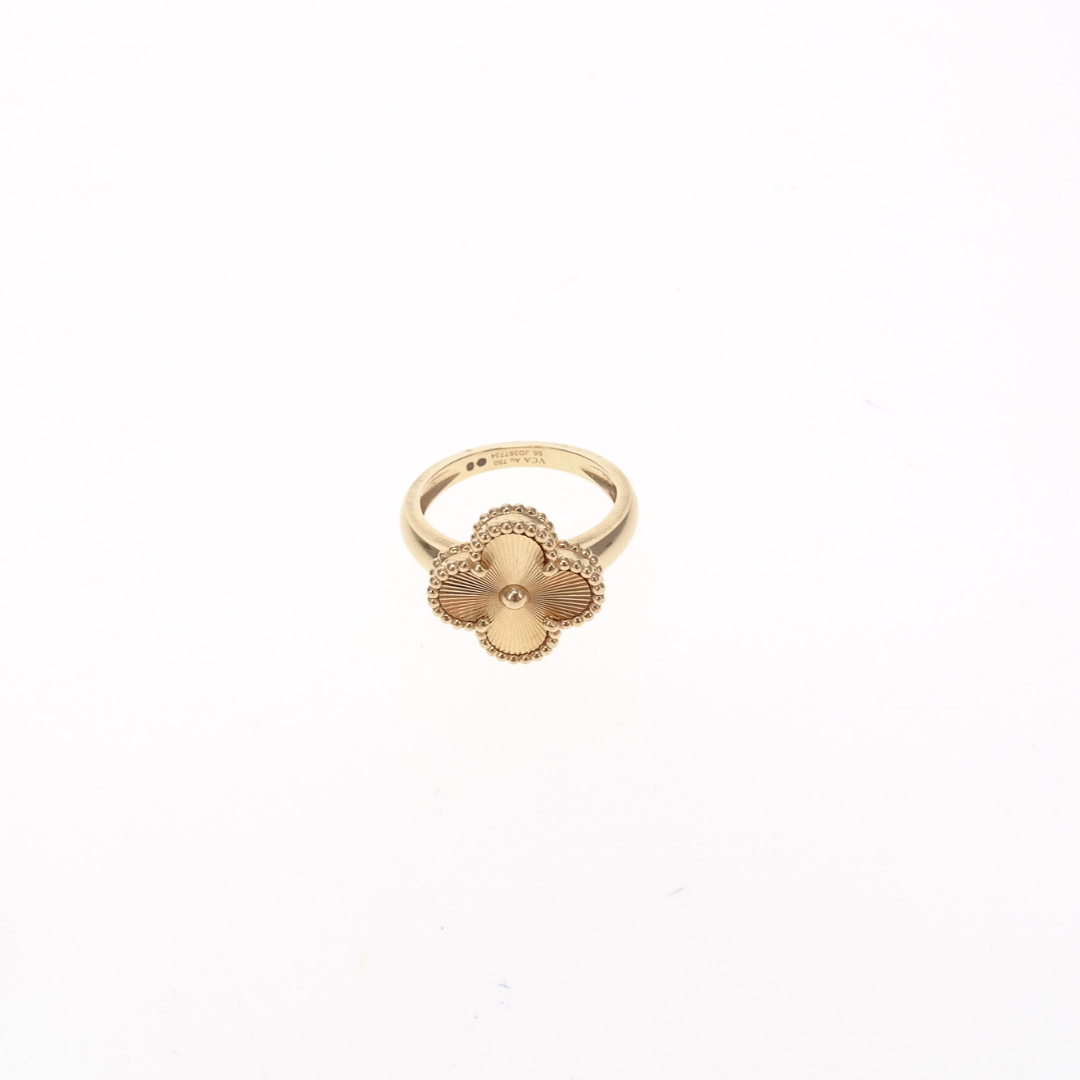 Van Cleef & Arpels Vintage Alahambra Ring 18k Gold Size 56