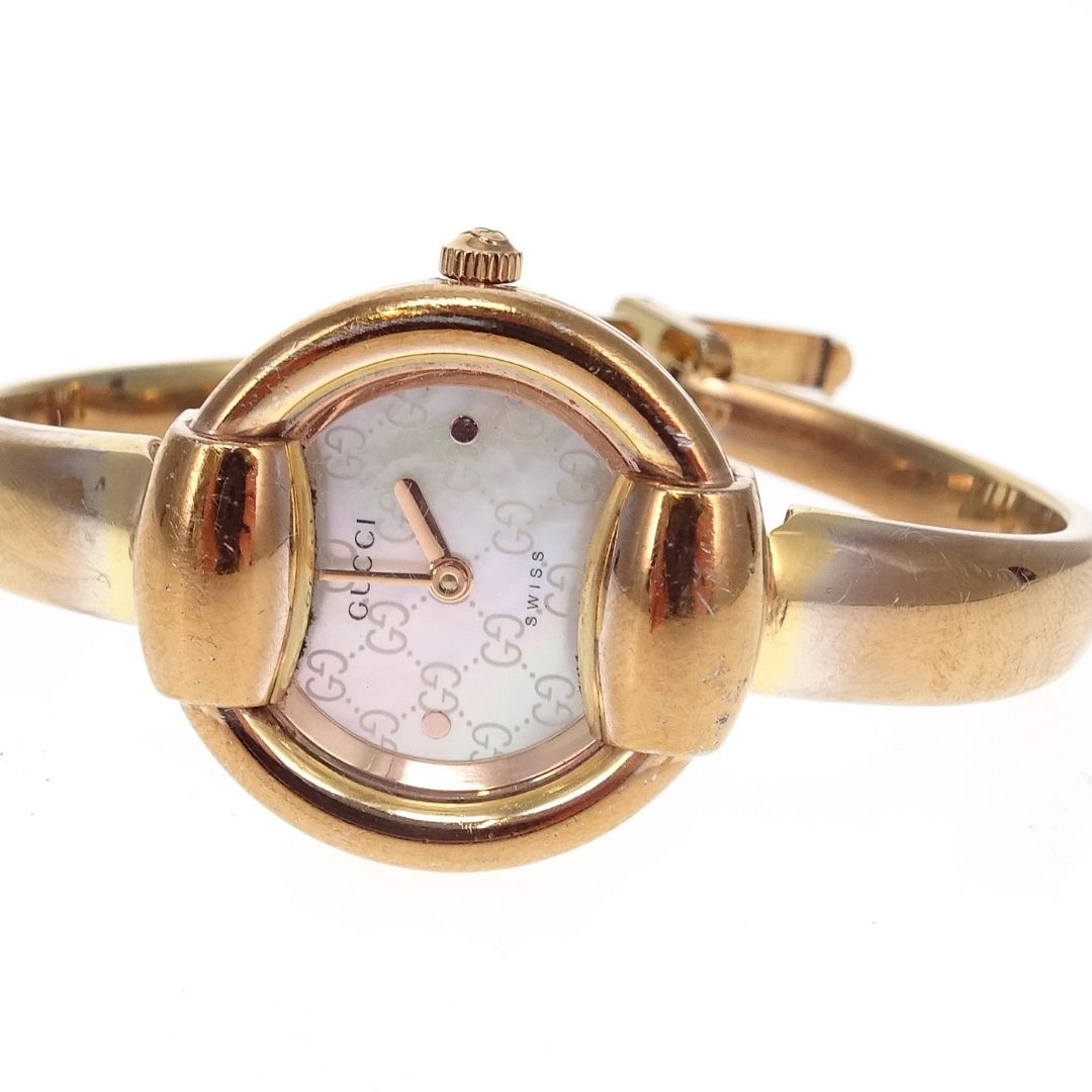 Gucci 1400L Horsebit GG Mother of Pearl Face