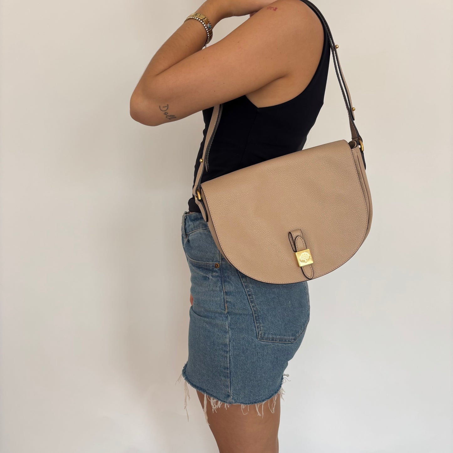 Mulberry Tessie Satchel Rosewater Classic Grain