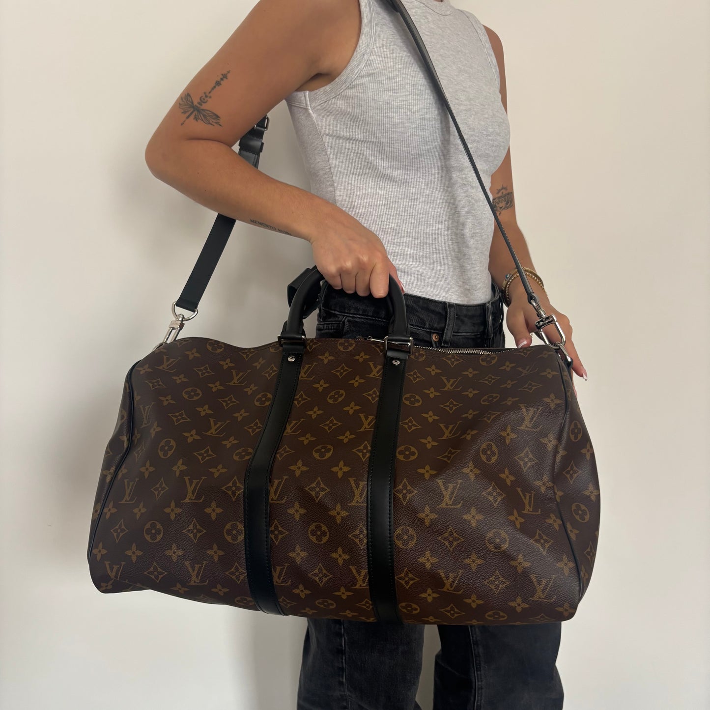 Louis Vuitton Keepall Bandouliere 45 Monogram and Macasar
