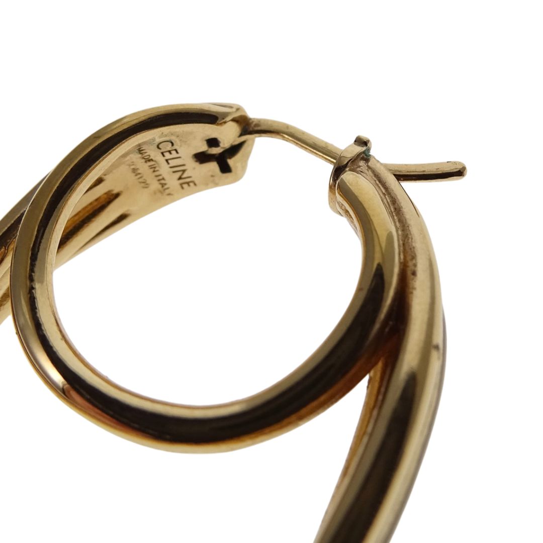 Celine Hoop Earrings Goldtone and Enamel