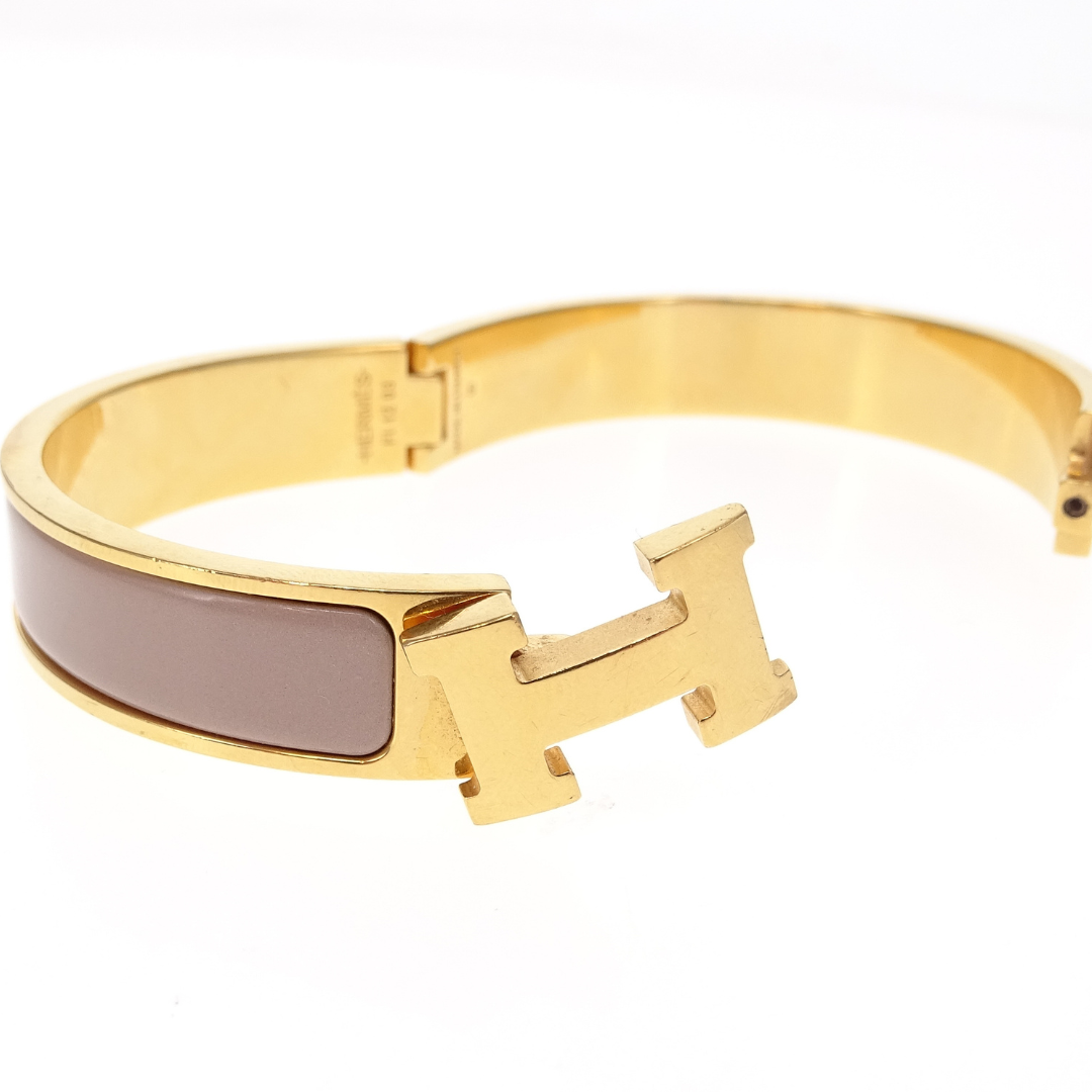 Hermes Clic H Gold and Marron Glace Enamel