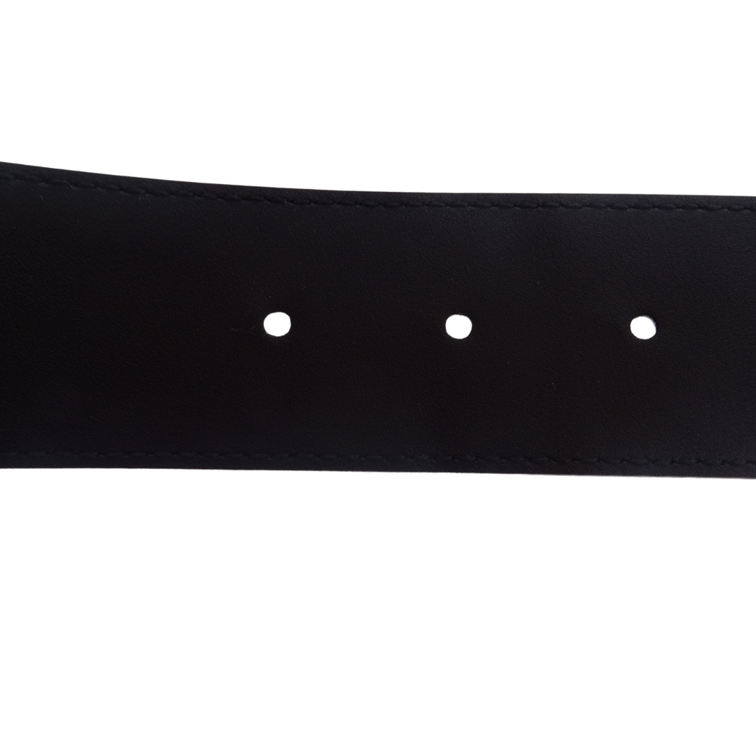 Gucci Black Calfskin Crystal Large Double G Belt 65cm
