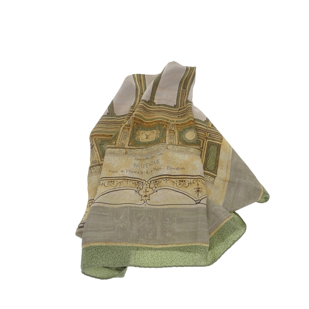 Louis Vuitton 50cm Silk Square With Travel Trunk Motif