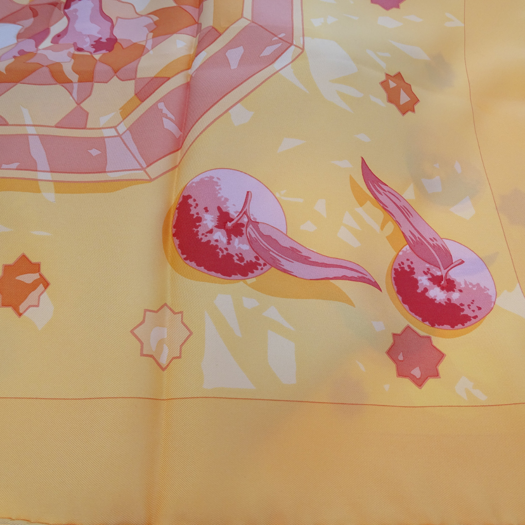 Hermes 100% Silk Sous Les Orangers 90x90cm Scarf