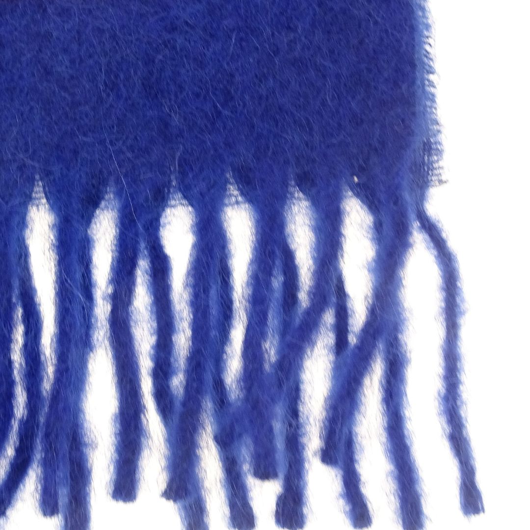 Mulberry Winter Scarf Blue/Red Alpaca/Mohair and Wool Blend