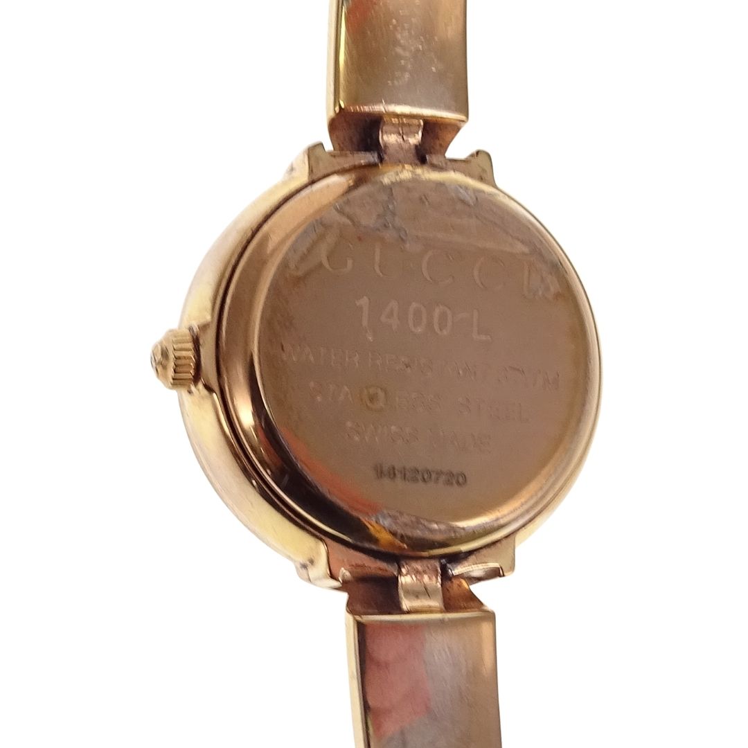 Gucci 1400L Horsebit GG Mother of Pearl Face