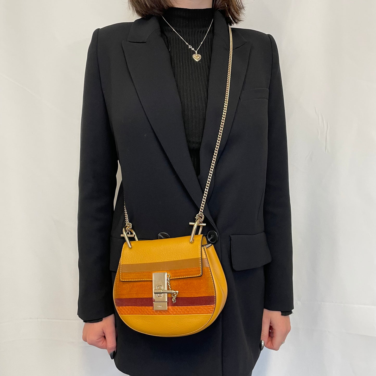 Chloe Patchwork Leather Drew Crossbody Bag