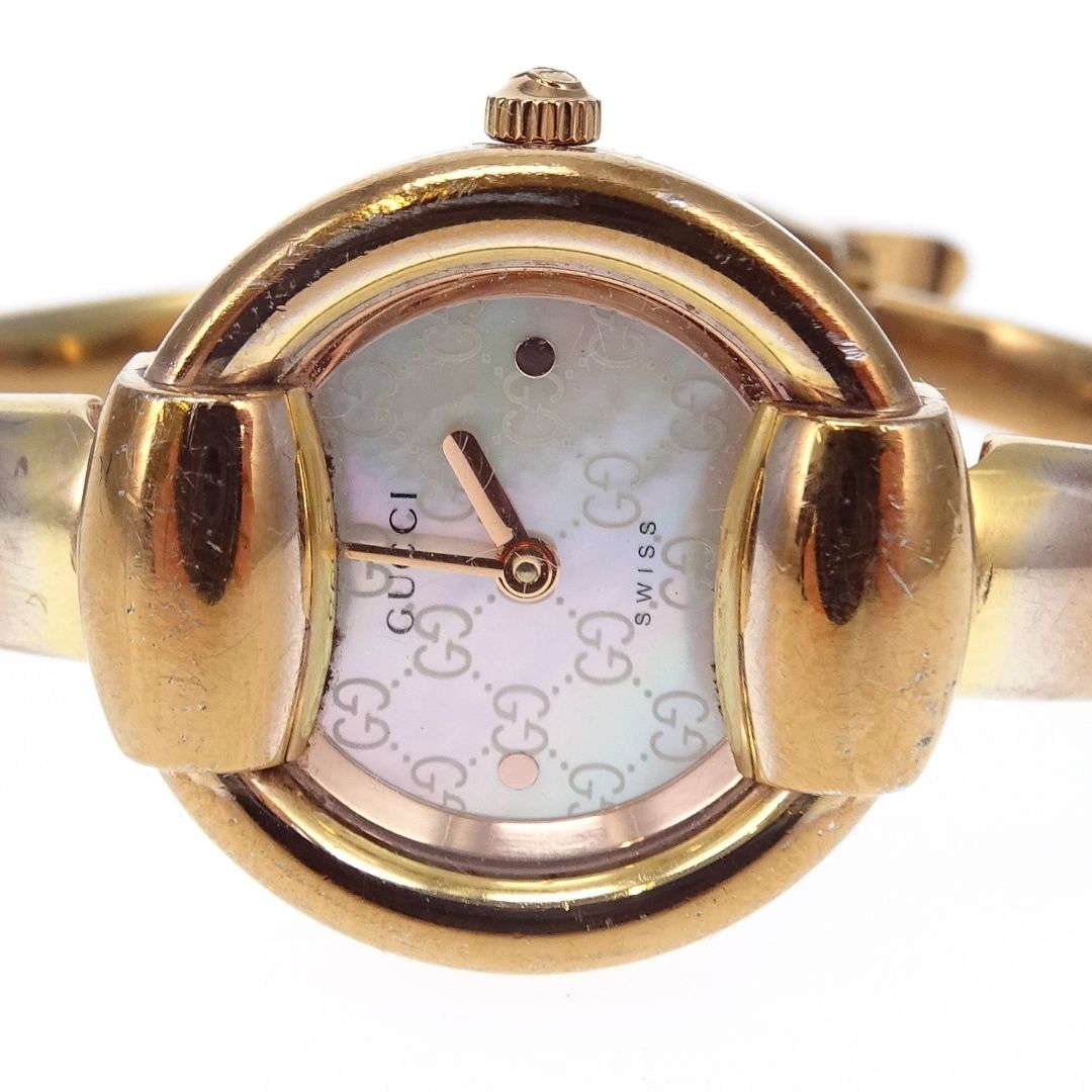 Gucci 1400L Horsebit GG Mother of Pearl Face