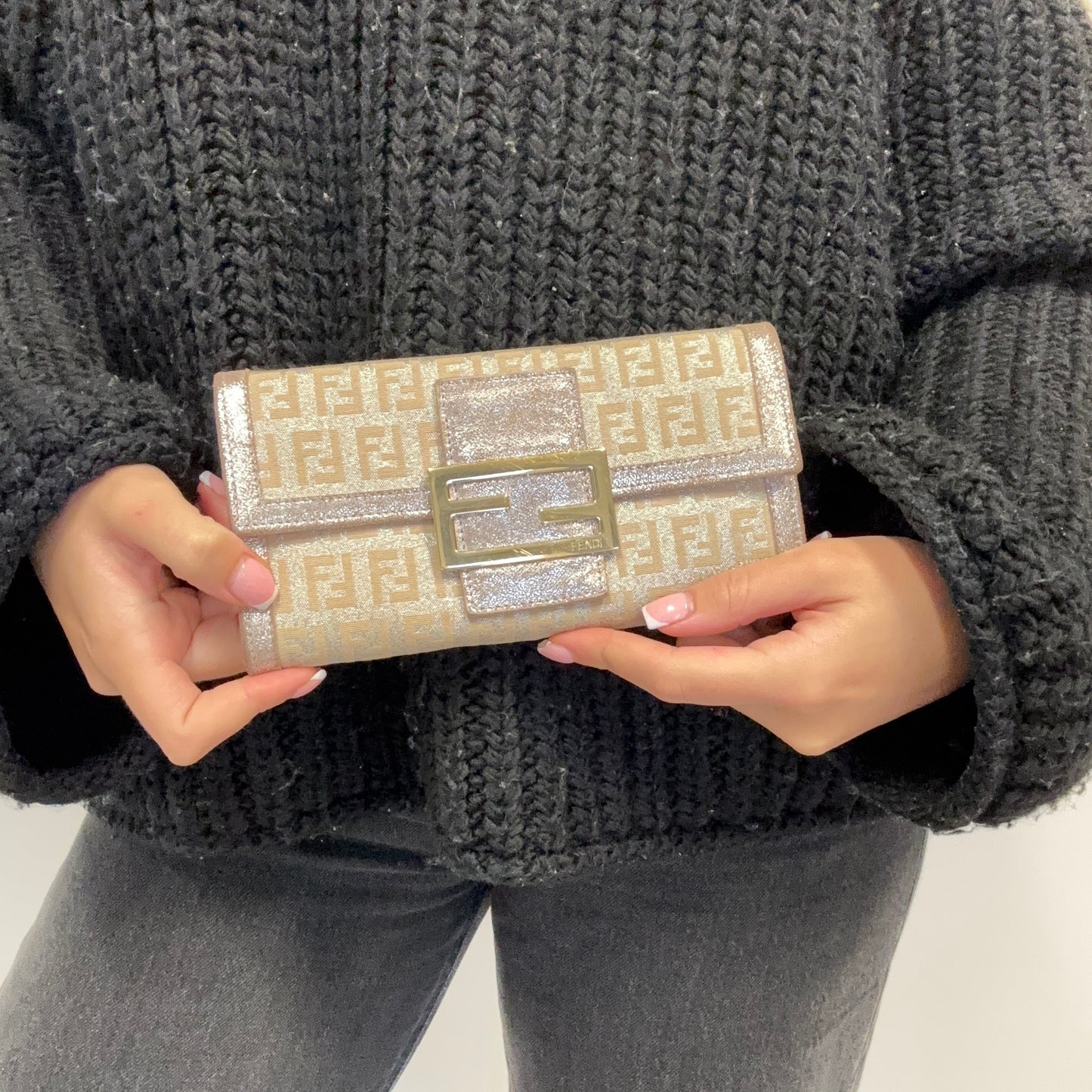 Fendi Sparkle Chef Wallet Rose Gold Long Vintage