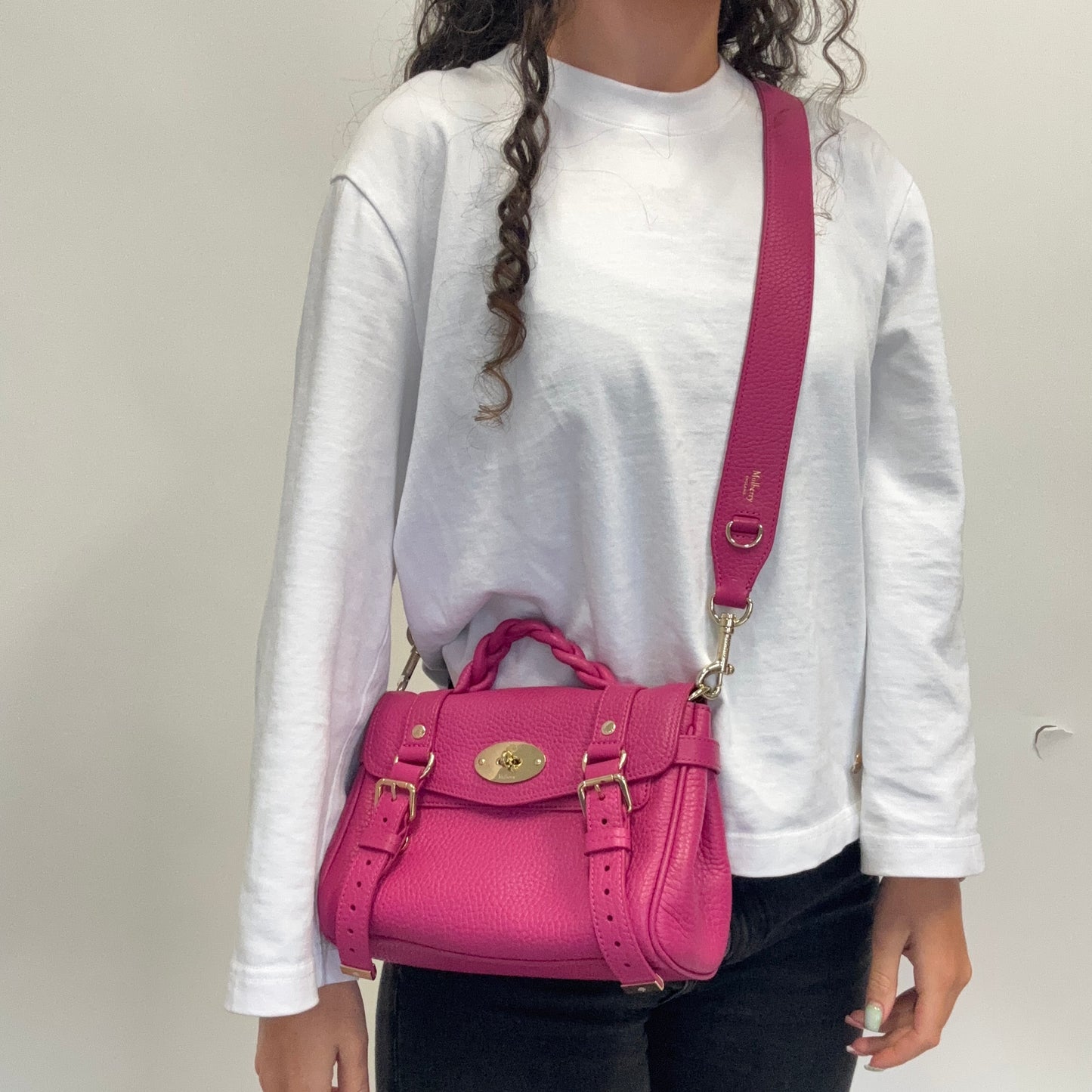 Mulberry Alexa Mini In Mulberry Pink Heavy Grain Leather