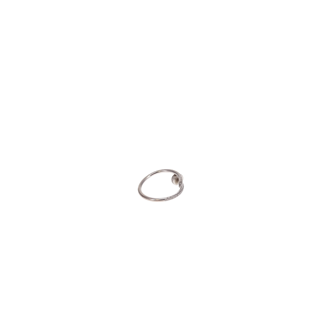 Cartier Juste Un Clou 18kt White Gold Ring With Diamonds Size 55