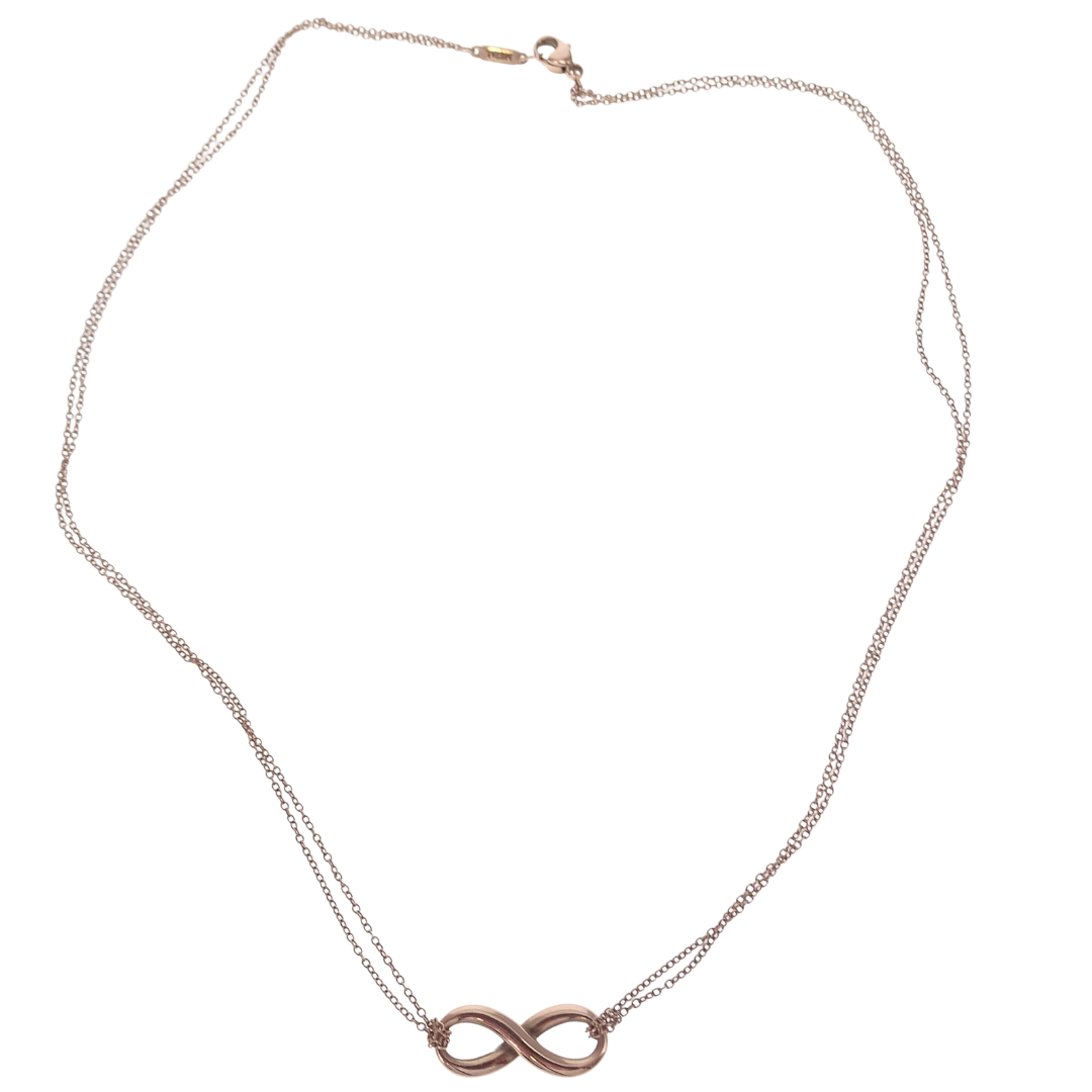 Tiffany & Co Infinity Necklace Double Strand Rubedo Metal