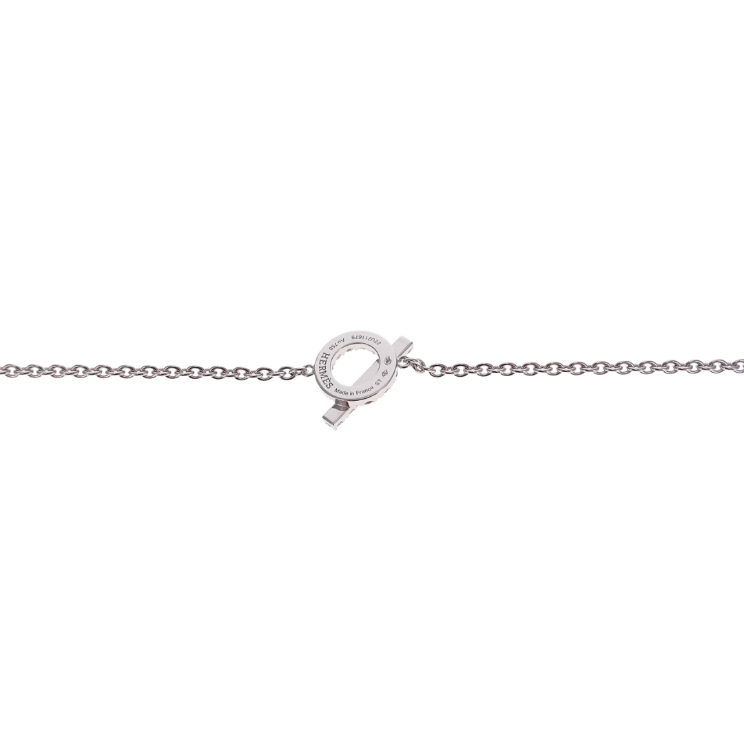 Hermes 18 Carat White Gold and 18 Diamond Finesse Bracelet (Size ST)