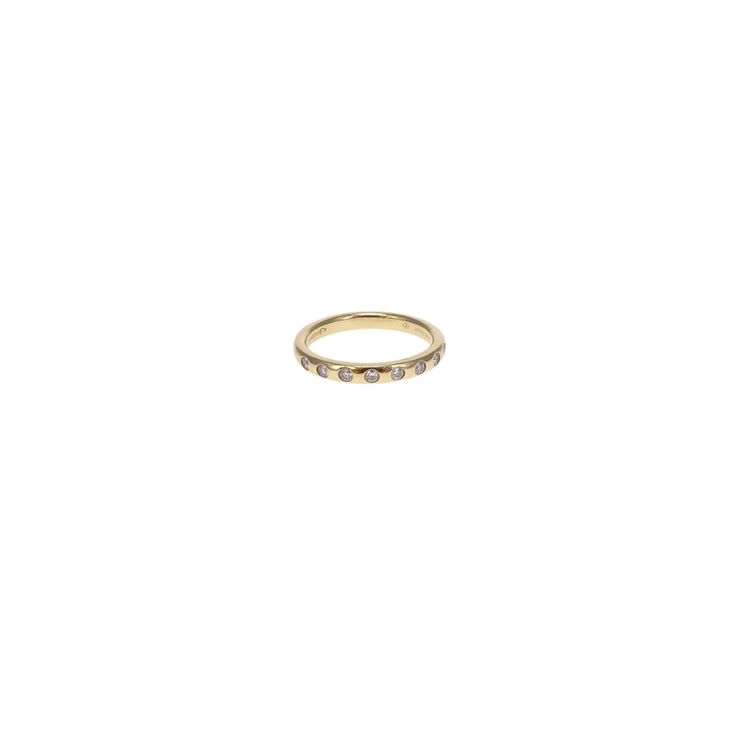 Tiffany & Co 18K Gold Elsa Peretti 8 Diamond Stacking Band Ring (0.16 total carat weight)