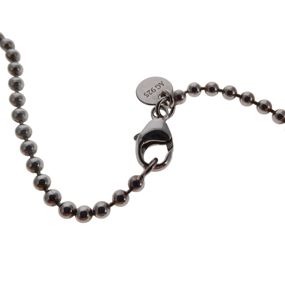 Tiffany & Co Atlas Collection Key Pendant On Beaded Chain Sterling Silver