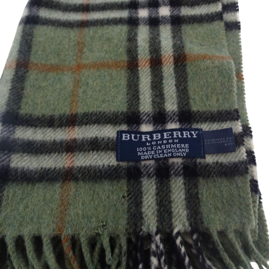 Burberry Scarf Green Classic Check 100% Cashmere