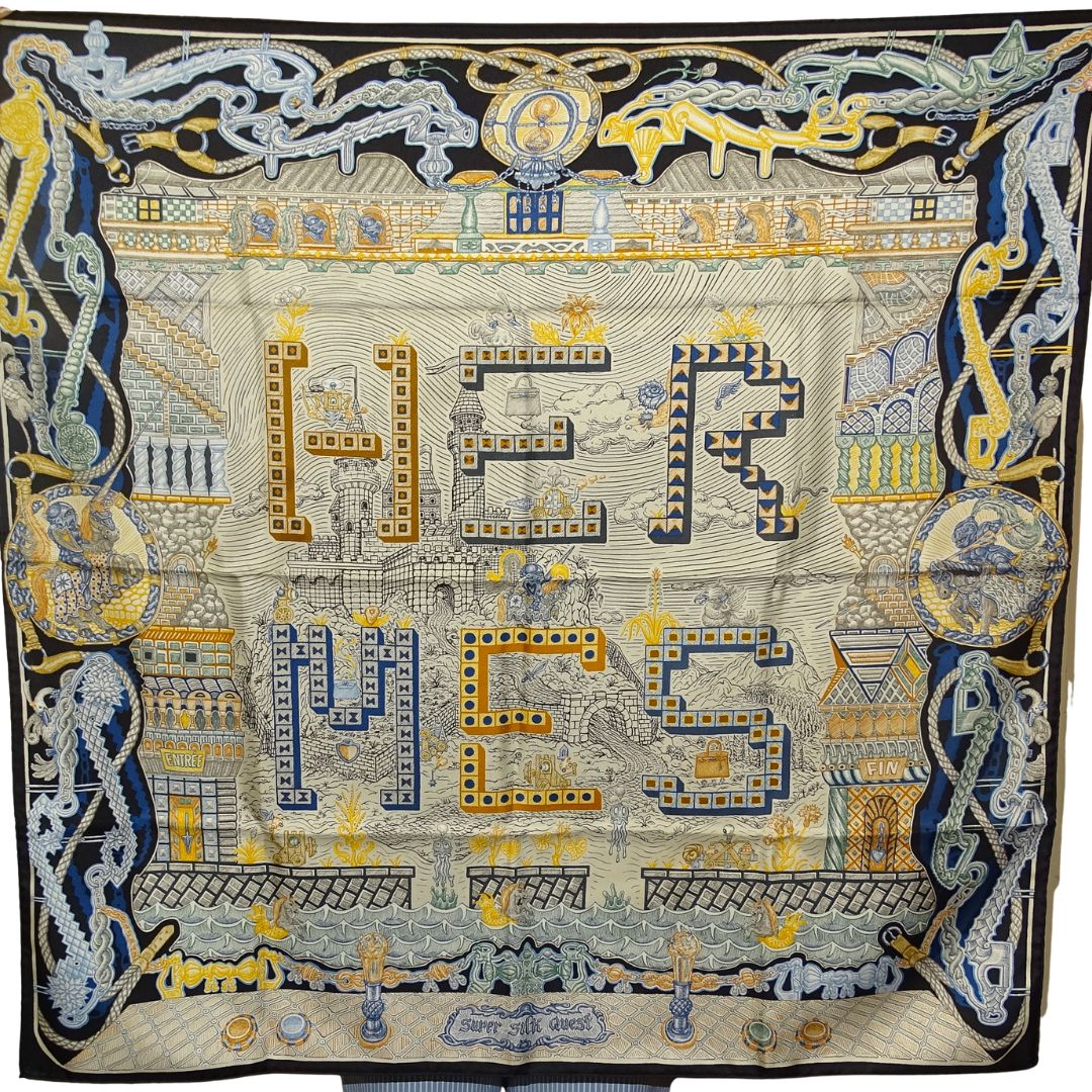 Hermes Scarf 90cm Super Silk Quest