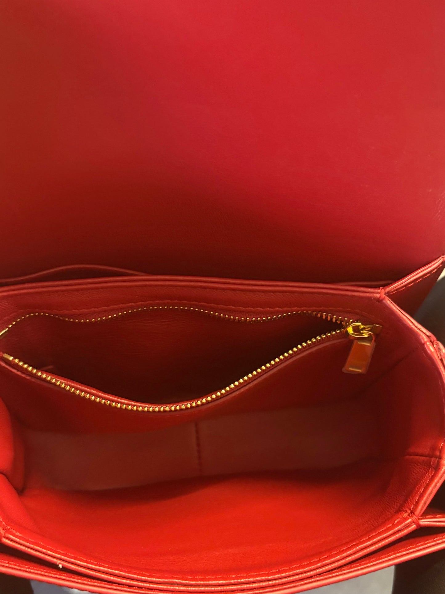 Celine Triomphe Teen Red Shiny Calfskin GHW 2023